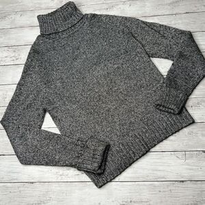 Anthropologie black and white speckles turtleneck pullover sweater M